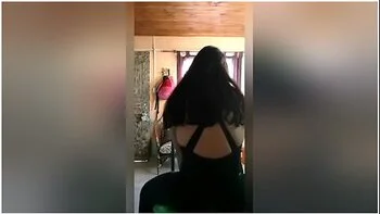 Natural Chica Bouncing On An Inflatable Frog