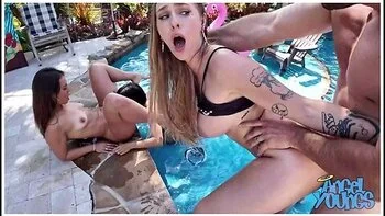 Its Always Sunny In Miami Foursome Angel Youngs, Kelsi Monroe, And Egypt All Sharing Daddy