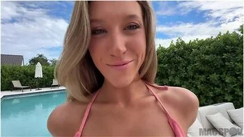 Hot Blonde Neighbor Gets Caught About To Go Skinny Dipping By Big Dick Neighbor - Addison Vodka - Jm
