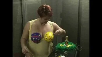 Anna Devot German MILF Easter Bunny Fetish with Big Natural Tits and Dildo Masturbation