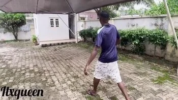 Giant African Cock Gardener Fucks Hard Outdoor BBC Blowjob Amateur