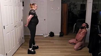 Homemade MILF Miss JJ Chose Intense Ballbusting & Obedient Slave Couple - Amateur Femdom in Glasses