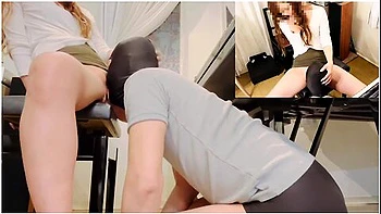 Playing The Piano And Teasing The M-man With Heels In A Rear Seated Position