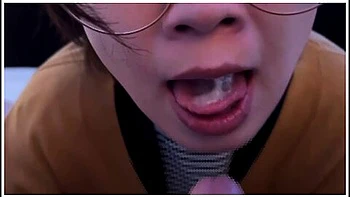 The Glasses Girls Do A Handjob And Blowjob Using Both Hands And Gokkun Plenty Of Sperm!
