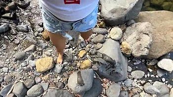 Filipina Teen Aiko Maine Risky Public Squirting Orgasm in Jungle River