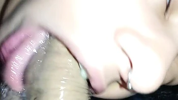 Extreme Close Up, With A Big, Juicy Mouth Licking To The Bottom