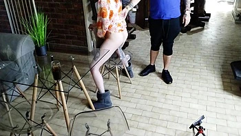 Quarter On The Chair With A Dildo