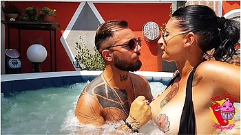 Lady Muffin In After The Anal In The Pool, Milf Drinks Sperm From The Glass (1st )