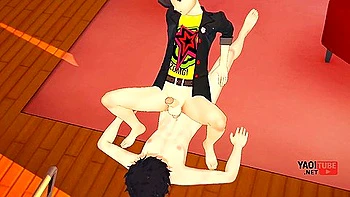 Car Toon And Amamiya Ren - Persona 5 Yaoi - Ren Amamiya X Ryuji Sakamoto Jerk Off With His Ass And Bareback