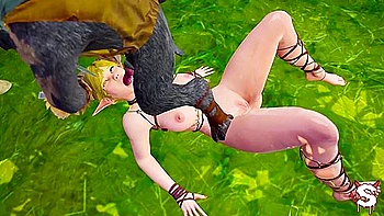 Sexy Forest Elf Has An Orgy With The Wild Life Beings