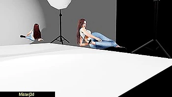 Jennas First Nude Modeling Shoot With 3d Animated And Car Toon