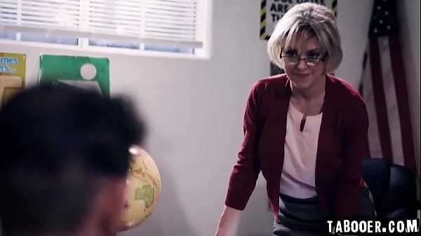 50 years old teacher Dee William put herself at odds with four of her students during a class and ends up being gangbanged by her students!