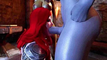 Two Futanari Elfs Fuck Juicy Redhead Warrior Babe 1