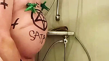 Satan slave is ready for his Piss Enema sacrifice