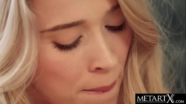 Gorgeous all-American blonde goes face down ass up to masturbate