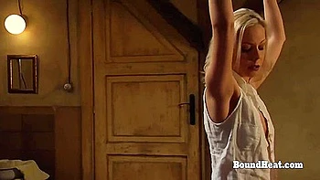 Horny Lesbian Madame Takes Big Strapon From Behind By