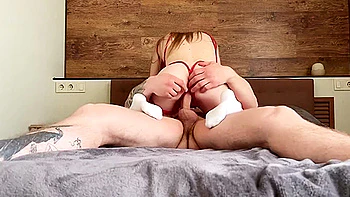 Cute Blonde Cums On My Penis At Home