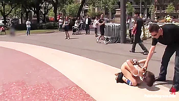 Gets Fucked By Two Men In Public