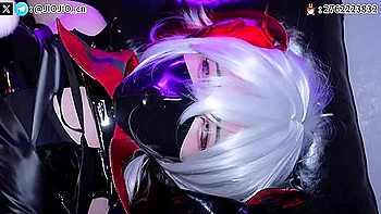 Asian CD Bondage and vibed in latex