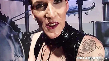 Slim Mistress Masturbating In Fetish