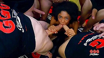 Black Cumdup Luna Curzen In Gangbang Party