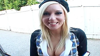 A Sexy Blonde Girl From Germany Gets Her Mouth Filled With Cum