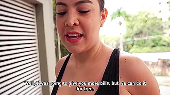 Colombian Busty Babe Gets Unexpected Proposal On The Street From A Muscular Brunette Guy