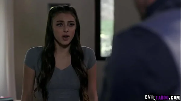 Strict stepdad Derrick Pierce gave her teen stepdauther an anal and spanking punishment after spending overnight in her friends house.