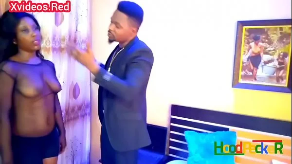 Horny ebony wife in fishnet pays money she owes in kind.