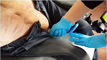 Nurse Puts Cripple Dick In Urinal To Pee