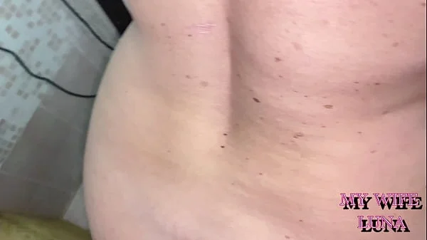 I let my husband fuck my ass and at the end I play with his cum in my mouth