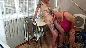 Neighbor Sucks And Jerks Off My Swollen Cock In Exchange For A Portion Of Hot Cum In Her Mouth