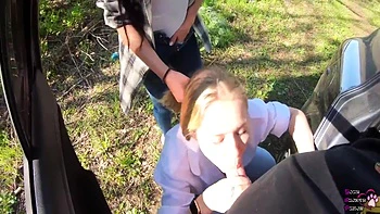 Girlfriend Loses Rock-paper-scissors And Have To Suck Off Fellow Traveler - Epic Facial - Black Lynn, Simon Winternight And Vicky Sixxx