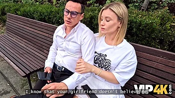 VIP4K. Cute blonde cheating on her boyfriend for money