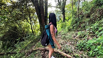 Hot Latina Brunette Gets Horny In The Forest