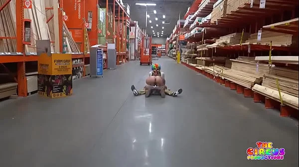 Clown gets dick sucked in The Home Depot