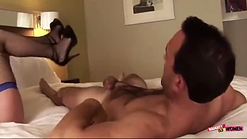 Saggy Tits Bounce Around As A Horny Guy Plows His Brunette Milfs Asshole Hard