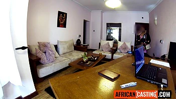 Amateur Black MILF Down To Sloppy Suck Big White Cock Producer To Get Job