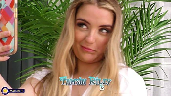 Young And Horny Tamsin Riley Is Fucking And Sucking Her Way Older Dad's Accountant On The Couch