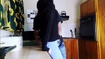 Amateur Homemade Sex: Friend Fucks MysticBella Doggy Style in Kitchen While Husband Watches