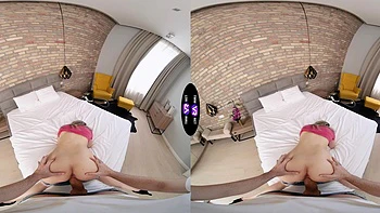 Playful teen Brenda Dixon rides cock in vr