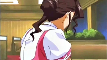 Weird anime storyline with angry busty teen slut