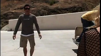 Bitch gets gang banged hard outside