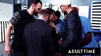 Whitney Wright Receives Massive Bukkake Facial During Accidental Airport Gangbang!