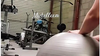 Sexy Blonde Nude Workout, Muscle Flexing