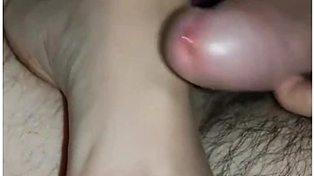 First Footjob Of A Milf Who Licks Cum On His Feet