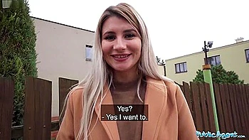 Blonde Marsianna Amoon Flashes Her Small Tits In Public And Takes Money For The Sex