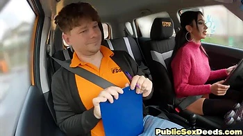 Bigititted cougar learner cockriding