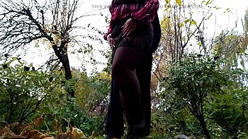 Stepmom Peeing Outside - Ukrainian MILF Shows Wet Pussy in Pantyhose
