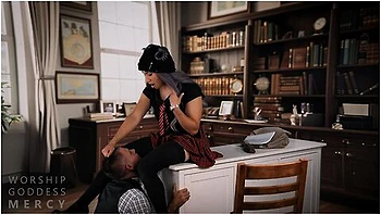 School Bully Dominates Teacher With Spit, Chastity, And Pegging